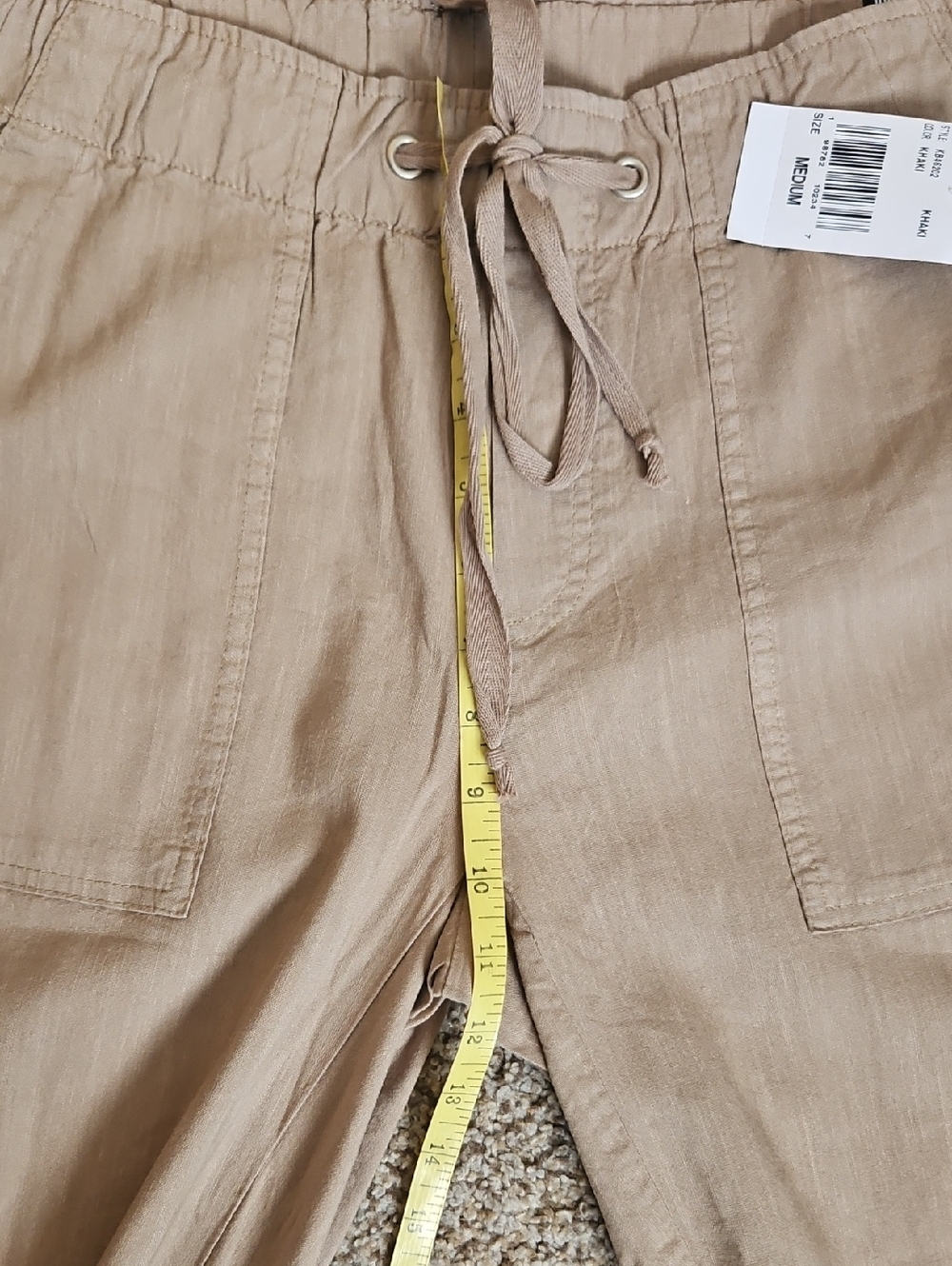 Kut from the Kloth Tan Cropped Drawstring Utility Pants - Picture 8 of 13